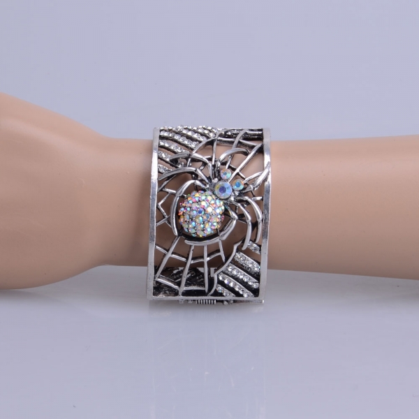 New Fashion Spider Web Alloy Rhinestone Women's Bangle Bracelet