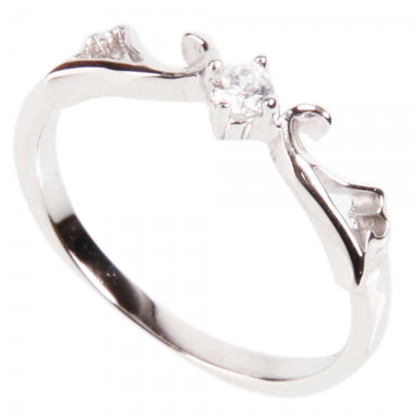 Charming Heart-shaped Rhinestone Couples Ring 17.11mm Female